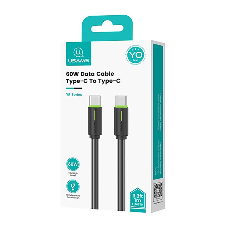 USAMS καλώδιο USB-C US-SJ734, 60W, 480Mbps, 1m, μαύρο | eLabstore.gr USAMS καλώδιο USB-C US-SJ734, 60W, 480Mbps, 1m, μαύρο | Καλώδια - Αντάπτορες | elabstore.gr