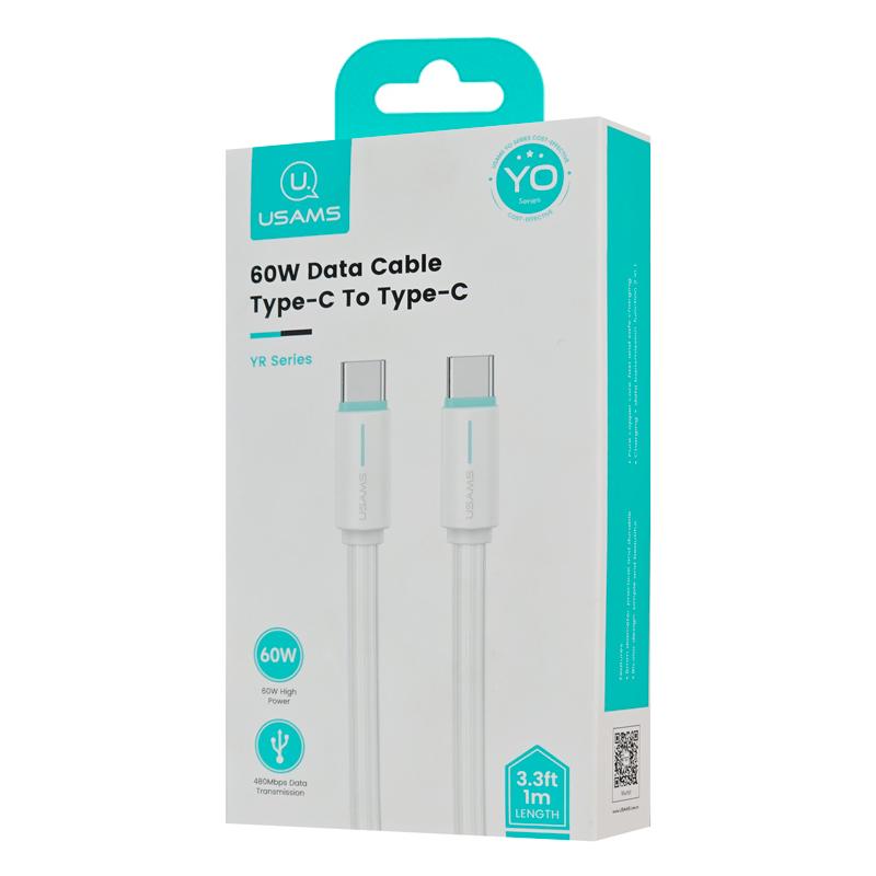 USAMS καλώδιο USB-C US-SJ734, 60W, 480Mbps, 1m, λευκό | eLabstore.gr USAMS καλώδιο USB-C US-SJ734, 60W, 480Mbps, 1m, λευκό | Καλώδια - Αντάπτορες | elabstore.gr