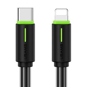 USAMS καλώδιο Lightning σε USB-C US-SJ735, 30W, 480Mbps, 1m, μαύρο | Καλώδια - Αντάπτορες | elabstore.gr