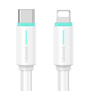 USAMS καλώδιο Lightning σε USB-C US-SJ735, 30W, 480Mbps, 1m, λευκό | Καλώδια - Αντάπτορες | elabstore.gr
