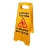 Προειδοποιητική πινακίδα "caution wet floor" 520112, 21-30x58cm, κίτρινη | Οικιακός εξοπλισμός | elabstore.gr