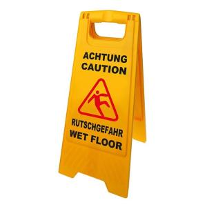 Προειδοποιητική πινακίδα "caution wet floor" 520112, 21-30x58cm, κίτρινη | Οικιακός εξοπλισμός | elabstore.gr