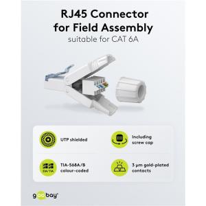 GOOBAY βύσμα RJ45 65941, CAT 6A UTP, tool-free, λευκό | Καλώδια - Αντάπτορες | elabstore.gr