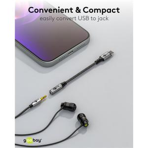 GOOBAY αντάπτορας USB-C σε 3.5mm 74056, γκρι | Καλώδια - Αντάπτορες | elabstore.gr