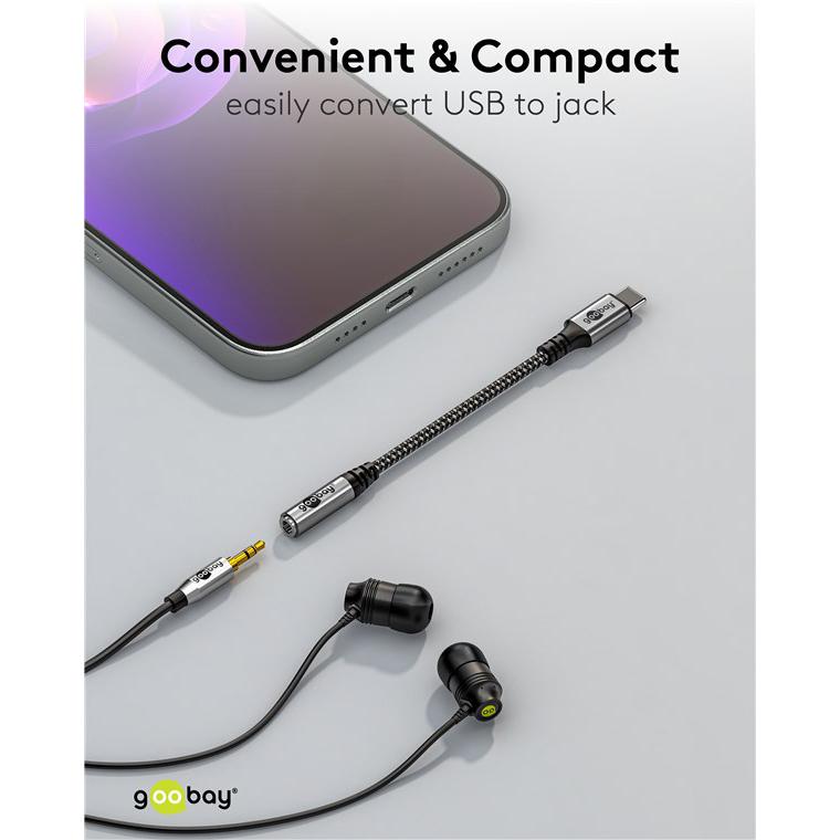 GOOBAY αντάπτορας USB-C σε 3.5mm 74056, γκρι | eLabstore.gr GOOBAY αντάπτορας USB-C σε 3.5mm 74056, γκρι | Καλώδια - Αντάπτορες | elabstore.gr