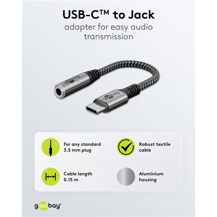 GOOBAY αντάπτορας USB-C σε 3.5mm 74056, γκρι | eLabstore.gr GOOBAY αντάπτορας USB-C σε 3.5mm 74056, γκρι | Καλώδια - Αντάπτορες | elabstore.gr