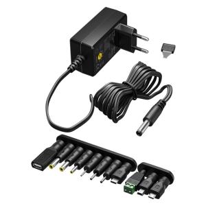 GOOBAY επιτοίχιος φορτιστής 74436, 5V-15V, 36W, 12 tips | Τροφοδοσία Ρεύματος | elabstore.gr
