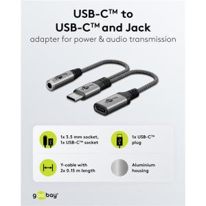 GOOBAY αντάπτορας USB-C σε 3.5mm & USB-C 74524, 60W, 480Mbps, γκρι | eLabstore.gr GOOBAY αντάπτορας USB-C σε 3.5mm & USB-C 74524, 60W, 480Mbps, γκρι | Καλώδια - Αντάπτορες | elabstore.gr