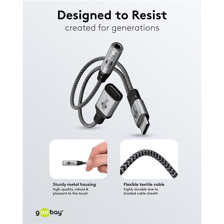 GOOBAY αντάπτορας USB-C σε 3.5mm & USB-C 74524, 60W, 480Mbps, γκρι | eLabstore.gr GOOBAY αντάπτορας USB-C σε 3.5mm & USB-C 74524, 60W, 480Mbps, γκρι - Image 6
