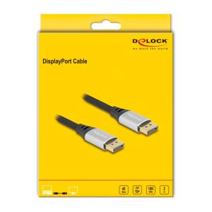 DELOCK καλώδιο DisplayPort 2.1 80634, 16K/60Hz, 40 Gbps, 2m, μαύρο | Καλώδια - Αντάπτορες | elabstore.gr