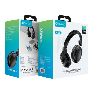 CELEBRAT headphones A36, ασύρματα & ενσύρματα, micro SD, 40mm, 250mAh, μαύρα | Αξεσουάρ κινητών | elabstore.gr