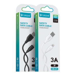 CELEBRAT καλώδιο Lightning σε USB CB-31, 15W, 480Mbps, 1m, μαύρο | Καλώδια - Αντάπτορες | elabstore.gr