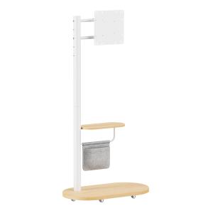 BRATECK βάση δαπέδου FS54-22T-02W για τηλεόραση 17-43" έως 15kg, με ράφι & ροδάκια | Εικόνα & Ήχος | elabstore.gr