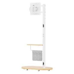 BRATECK βάση δαπέδου FS54-22T-02W για τηλεόραση 17-43" έως 15kg, με ράφι & ροδάκια | eLabstore.gr