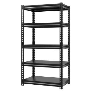 HOME USE μεταλλική ραφιέρα HUH-0198 με 5 ράφια, 90x40x183cm, μαύρη | Αναλώσιμα - Είδη Γραφείου | elabstore.gr