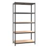 HOME USE μεταλλική ραφιέρα HUH-0199 με 5 ράφια, 90x40x180cm, μαύρη | Αναλώσιμα - Είδη Γραφείου | elabstore.gr