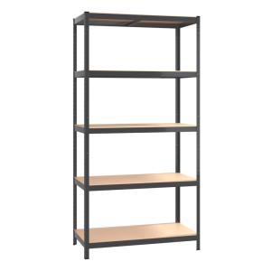 HOME USE μεταλλική ραφιέρα HUH-0199 με 5 ράφια, 90x40x180cm, μαύρη | Αναλώσιμα - Είδη Γραφείου | elabstore.gr