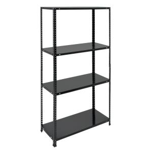 HOME USE μεταλλική ραφιέρα HUH-0200 με 4 ράφια, 75x30x150cm, μαύρη | Αναλώσιμα - Είδη Γραφείου | elabstore.gr
