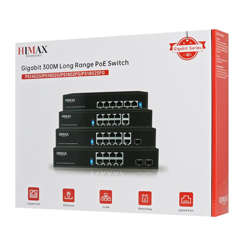 HIMAX PoE switch PS1802G, 8x Ethernet PoE & 2x Ethernet θύρες, έως 1000Mbps | eLabstore.gr HIMAX PoE switch PS1802G, 8x Ethernet PoE & 2x Ethernet θύρες, έως 1000Mbps | Δικτυακά | elabstore.gr
