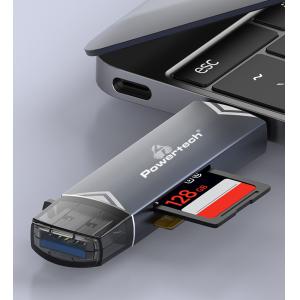 POWERTECH card reader PT-1343 για SD & micro SD, USB 3.2, 5Gbps, γκρι | Συνοδευτικά PC | elabstore.gr