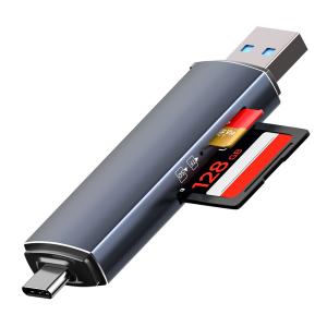 POWERTECH card reader PT-1343 για SD & micro SD, USB 3.2, 5Gbps, γκρι | Συνοδευτικά PC | elabstore.gr