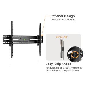 POWERTECH επιτοίχια βάση PT-1368 για τηλεόραση 43-100", έως 75kg, ρυθμιζόμενη κλίση | eLabstore.gr