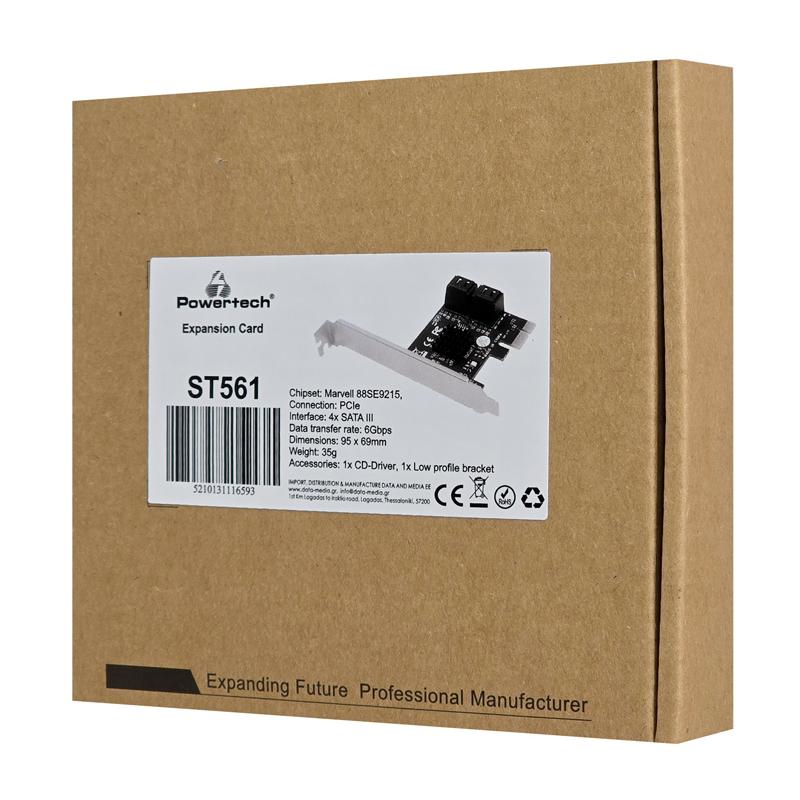 POWERTECH κάρτα επέκτασης PCIe σε 4x SATA III ST561, 6Gbps, 95x69mm | eLabstore.gr POWERTECH κάρτα επέκτασης PCIe σε 4x SATA III ST561, 6Gbps, 95x69mm | PC & Αναβάθμιση | elabstore.gr