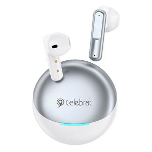 CELEBRAT earphones με θήκη φόρτισης W61, True Wireless, 13mm, 25/200mAh, λευκά | Αξεσουάρ κινητών | elabstore.gr