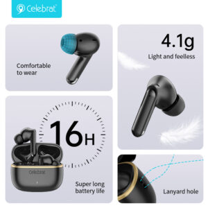 CELEBRAT earphones με θήκη φόρτισης WD03, True Wireless, 13mm, 30/300mAh, μαύρα | eLabstore.gr CELEBRAT earphones με θήκη φόρτισης WD03, True Wireless, 13mm, 30/300mAh, μαύρα | Αξεσουάρ κινητών | elabstore.gr
