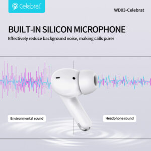 CELEBRAT earphones με θήκη φόρτισης WD03, True Wireless, 13mm, 30/300mAh, λευκά | eLabstore.gr CELEBRAT earphones με θήκη φόρτισης WD03, True Wireless, 13mm, 30/300mAh, λευκά | Αξεσουάρ κινητών | elabstore.gr