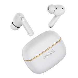 CELEBRAT earphones με θήκη φόρτισης WD03, True Wireless, 13mm, 30/300mAh, λευκά | Αξεσουάρ κινητών | elabstore.gr