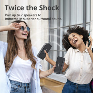 TRONSMART φορητό ηχείο T2 Plus Upgraded, 20W, Bluetooth/NFC, 4000mAh, μαύρο | Εικόνα & Ήχος | elabstore.gr