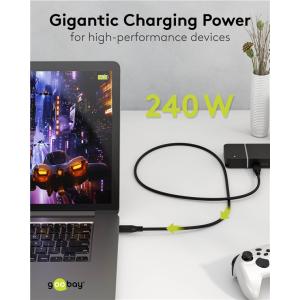 GOOBAY καλώδιο USB-C 74185, USB4, 240W, 40Gbps, 8K/60Hz, 1.8m, μαύρο | Καλώδια - Αντάπτορες | elabstore.gr