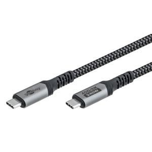 GOOBAY καλώδιο USB-C 74210, USB4, 240W, 40Gbps, 8K/60Hz, 0.50m, γκρι | Καλώδια - Αντάπτορες | elabstore.gr