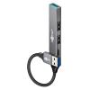 GOOBAY USB hub 74458, 4x θυρών, USB 3.2, 5Gbps, USB σύνδεση, γκρι | Συνοδευτικά PC | elabstore.gr