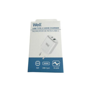 Universal Dual USB 3.0/Type C FastTravel Wall Charger QC3.0 5VDC/3A (20W) Λευκό Well PSUP-USB-WPQ200 | Περιφερειακά | elabstore.gr