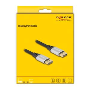 DELOCK καλώδιο DisplayPort 2.1 80633, 16K/60Hz, 40 Gbps, 1m, μαύρο | Καλώδια - Αντάπτορες | elabstore.gr