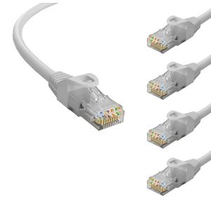 POWERTECH καλώδιο δικτύου CAB-N415-5, Cat 6 U/UTP, CCA, 250Hz, 1m, γκρι, 5τμχ | Καλώδια - Αντάπτορες | elabstore.gr
