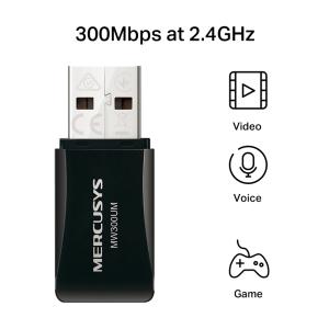 MERCUSYS ασύρματος USB αντάπτορας δικτύου MW300UM, 300Mbps, Ver 4.0 | Δικτυακά | elabstore.gr