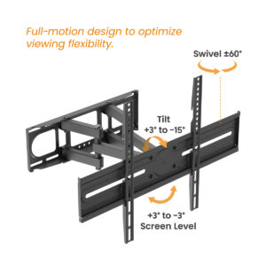 POWERTECH επιτοίχια βάση PT-1389 για τηλεόραση 37-80", full motion, 40kg | Εικόνα & Ήχος | elabstore.gr