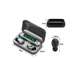 Ακουστικό In-ear Bluetooth Wireless earphones noice cancelling ANC, ENC με docking station F9-5 μαύρ | eLabstore.gr Ακουστικό In-ear Bluetooth Wireless earphones noice cancelling ANC, ENC με docking station F9-5 μαύρ | Περιφερειακά | elabstore.gr
