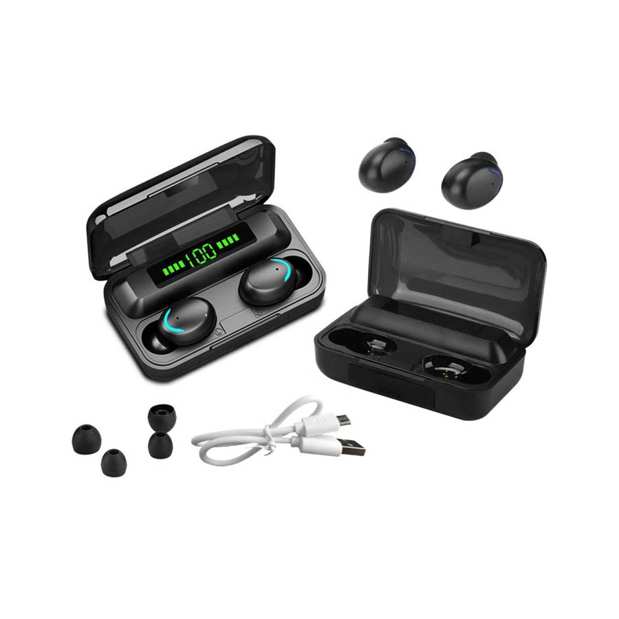 Ακουστικό In-ear Bluetooth Wireless earphones noice cancelling ANC, ENC με docking station F9-5 μαύρ | eLabstore.gr Ακουστικό In-ear Bluetooth Wireless earphones noice cancelling ANC, ENC με docking station F9-5 μαύρ | Περιφερειακά | elabstore.gr