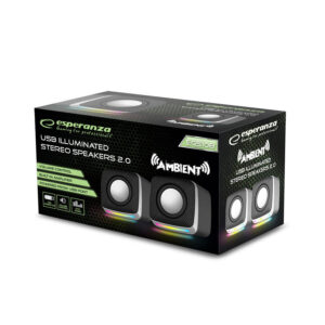 Ηχείο LED 2.0 Channel Ambient Μαύρο EGS108 | eLabstore.gr Ηχείο LED 2.0 Channel Ambient Μαύρο EGS108 | Περιφερειακά | elabstore.gr