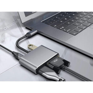 Adaptor USB-C Male σε HDMI 4K, VGA και USB 3.0 HUB με τροφοδοσία | Αξεσουάρ | elabstore.gr