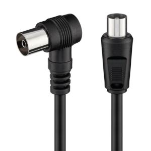 POWERTECH καλώδιο κεραίας RF αρσενικό - RF θηλυκό CAB-V041, γωνιακό, μαύρο, 1.5m | Καλώδια - Αντάπτορες | elabstore.gr
