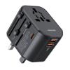 USAMS φορτιστής/αντάπτορας πρίζας US-CC179, USB-C & 2x USB, universal, 20W, μαύρος | Αξεσουάρ κινητών | elabstore.gr