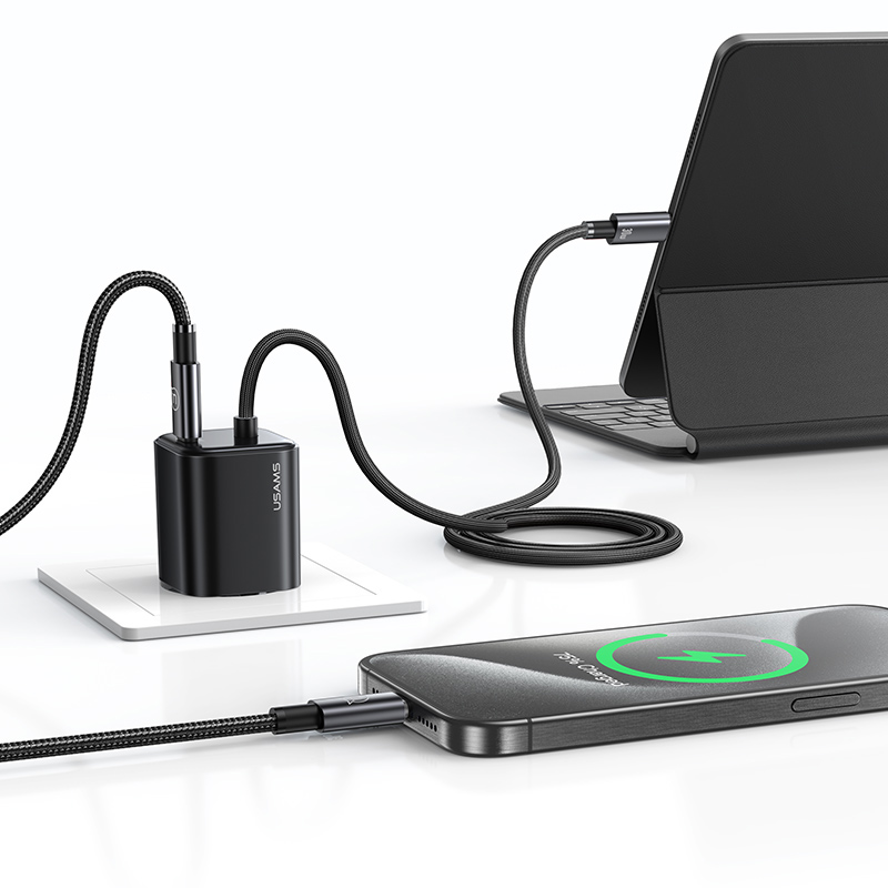 USAMS φορτιστής τοίχου CC264 με καλώδιο, USB-C, 30W, GaN, μαύρος | eLabstore.gr USAMS φορτιστής τοίχου CC264 με καλώδιο, USB-C, 30W, GaN, μαύρος | Αξεσουάρ κινητών | elabstore.gr