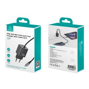 USAMS φορτιστής τοίχου CC264 με καλώδιο, USB-C, 30W, GaN, μαύρος | eLabstore.gr USAMS φορτιστής τοίχου CC264 με καλώδιο, USB-C, 30W, GaN, μαύρος | Αξεσουάρ κινητών | elabstore.gr