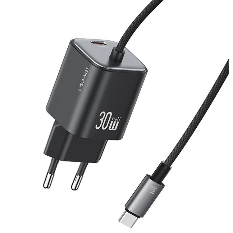 USAMS φορτιστής τοίχου CC264 με καλώδιο, USB-C, 30W, GaN, μαύρος | eLabstore.gr USAMS φορτιστής τοίχου CC264 με καλώδιο, USB-C, 30W, GaN, μαύρος | Αξεσουάρ κινητών | elabstore.gr