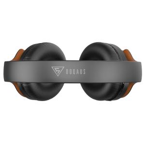 DOQAUS headphones DESIGN 1, ασύρματα & ενσύρματα, Φ40mm, 600mAh, μαύρα/καφέ | Αξεσουάρ κινητών | elabstore.gr